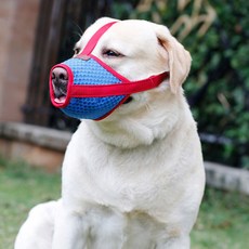 앤티스 애완동물 통기성 입마개 XXL, 레드&블루, 1개