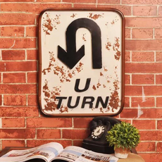 OPUS LOFT 純真年代 復古立體箭頭鐵牌/創意擺飾/指標告示牌 42 x 33 x 2cm U TURN 掉頭 NO.2001 1kg
