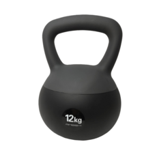 上手家居 軟壺鈴, PVC軟皮包覆鋼砂, 12kg, 曜石黑, 1個