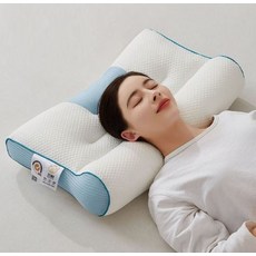 헨센 4D 고밀도 메모리폼 경추베개, 블루, 1개