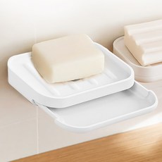 월드크린 무타공 비누 받침대, 화이트, 1개