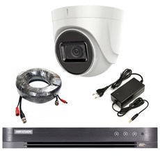 HIKVISION CCTV 4K 8 百萬像素室內半球攝像機 30m 套組, DS-7204HUHI-K1(播放機)+DS-2CE76U1T-ITPF(攝影機)+SH-24122CN(轉接器)