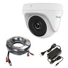 HIKVISION 戶外紅外線210萬像素紅外線CCTV圓頂相機+同軸電纜 60M+充電器組, THC-T120-P