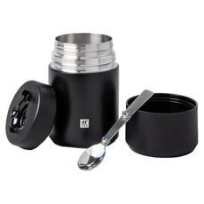 ZWILLING 雙人 18/10不鏽鋼 食品保溫杯 保溫瓶 附湯匙, 霧面黑, 700ml, 1個