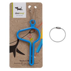 dooloop All Nature拾便袋鑰匙圈+鋼絲鑰匙圈組, 藍色+銀色, 1組
