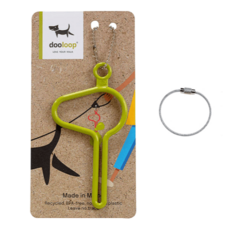 dooloop All Nature拾便袋鑰匙圈+鋼絲鑰匙圈組, 抹茶綠+銀色, 1組