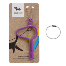 dooloop All Nature拾便袋鑰匙圈+鋼絲鑰匙圈組, 丁香紫+銀色, 1組