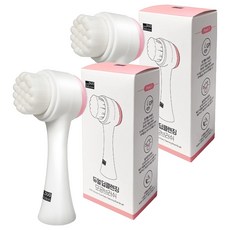 Duo Solution 雙矽膠細毛深層清潔毛孔刷, 粉色, 2個