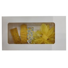 Jireh Bow 韓國髮飾 法式立體紗四件組 - 黃色, 19.5X10X3.5cm