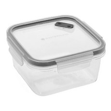 Masterclass方形Tritan密封便當盒 1.4L容量 耐高溫100°C 耐低溫-18°C, 透明, 1個