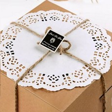 LivingDA 圓形花邊桌巾紙 16.5cm 100入, 單色, 6套