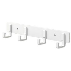免鑽孔黏貼式多用途壁掛掛鉤衣架 4鉤, 白色, 1個