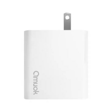 amuok 艾默克 45W GaN氮化鎵充電器 快速充電 USB-A+USB-C雙孔輸出 雙設備同時充電, 白色, 1個