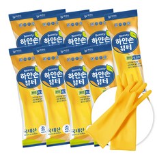 白手美容橡膠手套, 黃色, 中(M), 10包