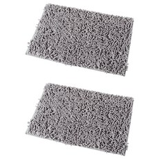 포레스트홈앤데코 욕실 주방용 셔닐 발매트 2개입, 라이트그레이