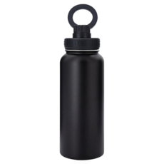 magsafe 304不鏽鋼磁吸提手太空保溫壺, 黑色, 900ml, 1個