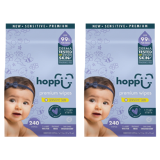 hoppi 嬰兒純水濕紙巾 低敏升級版 口手適用 80張, 240張, 2袋