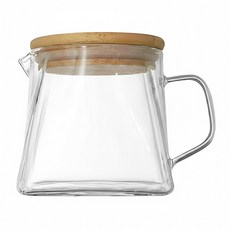 優得 北歐沖泡壺 500ml 耐熱玻璃, 木紋 + 透明色, 1盒