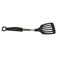KAI 貝印 KITCHEN 黑貓帶孔尼龍平鏟，30.5x7.7x2cm, 1個