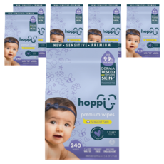 hoppi 嬰兒純水濕紙巾 低敏升級版 口手適用 80張, 240張, 6袋