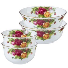 皇家阿爾伯特皇家玫瑰韓國餐具二人組, 混色, 飯碗 2p + 湯碗 2p