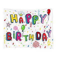 ISABEL HOME 生日派對裝飾橫幅 法蘭絨高級布料, 生日快樂