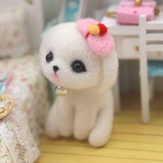 ARTJOY DIY 羊毛氈套組, 蝴蝶結小狗, 1個