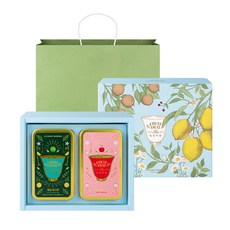 쌍계명차 블루밍 듀오 과일허그 2종 세트 + 쇼핑백, 1세트, 청귤쟈스민, 사과히비스커스, 쇼핑백