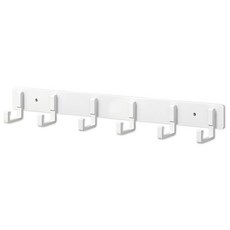 Hanbomnuri 免鑽孔黏貼式多用途壁掛掛鉤衣架 6鉤, 白色, 1個