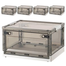 三開茶色收納箱, 可折疊, 51 x 36 x 29.5cm, 白色 736大茶, 5個