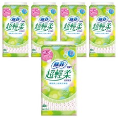 SOFY 蘇菲 超輕柔超薄護墊 天然無香, 14cm, 40片, 5包