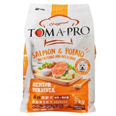 TOMA-PRO 優格高齡犬 乾飼料 添加藜麥 抗氧化 骨質保健 毛髮柔亮, 鮭魚 + 馬鈴薯, 3kg, 1袋