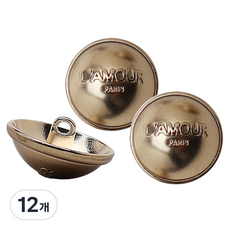 동대문단추왕 셀리볼 금장 단추 15mm, 흑골드, 12개