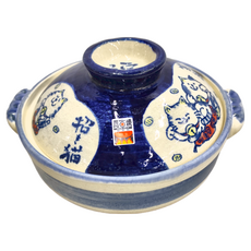 SAJI 佐治陶器 8號深型砂鍋 招福貓, 30cm, 1個