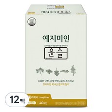 예지미인 윤슬 팬티라이너, 롱, 40개입, 12개