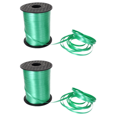 PARTYSHOW 氣球裝飾道具 捲邊緞帶 500m, 綠色, 2個