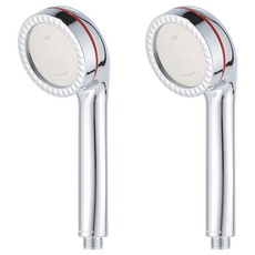 浴室鍍鉻增壓淋浴蓮蓬頭, 銀色, 2個