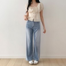 플랜데이 여성용 시원한 프리미엄 쿨 텐셀 히든밴딩 워싱 데님 팬츠 롱