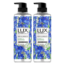 LUX 麗仕 藍風鈴香水沐浴露, 醫美愛用維他命B3美白精華添加, 550g, 2瓶