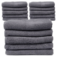 World Clean 高級經編超細纖維抹布 大型 灰色, 15個