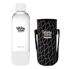 BubbleSoda 氣泡水機專用水瓶 附專用外出保冷袋 顏色隨機, 1個, 白色, 1L