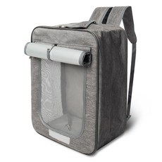 DING DONG PET 寵物三合一網眼移動後背包, 灰色, 1個