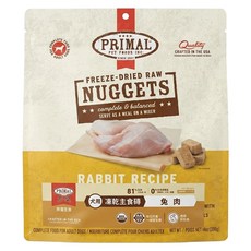 PRIMAL 派莫 原獵生食 犬用 凍乾主食磚, 兔肉, 396g, 1包