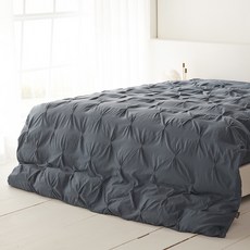 La Pomme 素色捏褶棉被套, 海軍