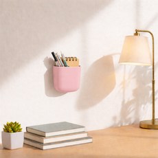 MF스토어 무타공 컬러 스마트 포켓 미니 선반, 핑크, 1개