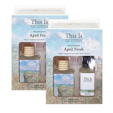 蒂思伊茲名畫 夾式車用擴香瓶15ml正裝 + 30ml補充裝套組, 2套, 四月清新