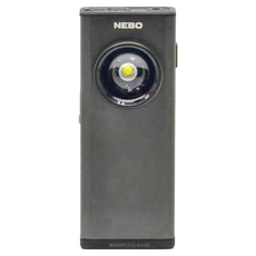 NEBO Slim+超薄型充電LED燈Plus升級版 700流明 紅色雷射 行動電源 磁性底座, 黑色, 1個