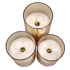 浪漫LED電子蠟燭套組, 玻璃石蠟材質, 琥珀色