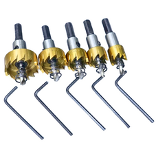 鍍鈦開孔器五件組, 開孔規格: 16, 18.5, 20, 25, 30mm, 1組