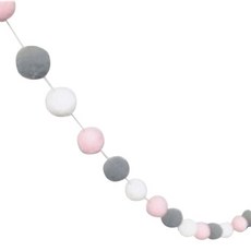 感性露營掛旗 + 棉球燈套組, 藕粉色, 1套